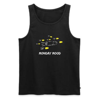 Monday Mood - Men's Premium Organic Tank Top - black - Front - AI Model Male 178 light (178cm)