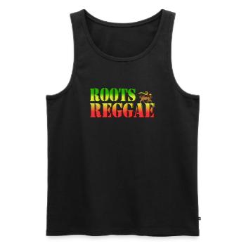 Roots Reggae Lion - Débardeur bio Premium Homme - noir - Devant - AI Model Male 178 light (178cm)
