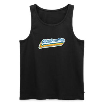 'Is so'n Oberlausitz Ding' Retro Design - Männer Premium Bio Tank Top - Schwarz - Vorne - AI Model Male 178 light (178cm)