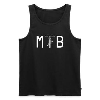 Mountain bike biker MTB - Men's Premium Organic Tank Top - black - Front - Michal (187cm)