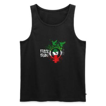 woman life freedom, birds,iran,flag,free iran - Men's Premium Organic Tank Top - black - Front - AI Model Male 178 light (178cm)
