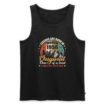 Ursprüngliche Legenden werden im März 1956 🎉 geboren - Männer Premium Bio Tank Top - Schwarz - Vorne - Michal (187cm)