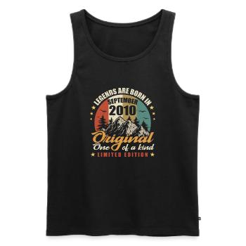 Legenden wurden im September 2010 geboren, Original 2010 - Männer Premium Bio Tank Top - Schwarz - Vorne - Michal (187cm)