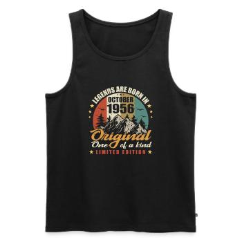 Legends were born in October 1956, original 1956 - Men's Premium Organic Tank Top - black - Front - Michal (187cm)