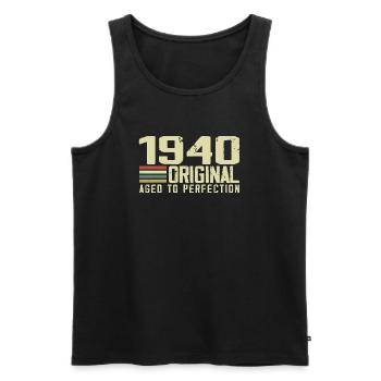 Born in 1940 - Vintage 1940 - 84th Retro Anniversary - Men's Premium Organic Tank Top - black - Front - Michal (187cm)