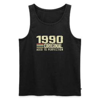 Born in 1990 - Vintage 1990 - 34th Anniversary Retro - Men's Premium Organic Tank Top - black - Front - Michal (187cm)
