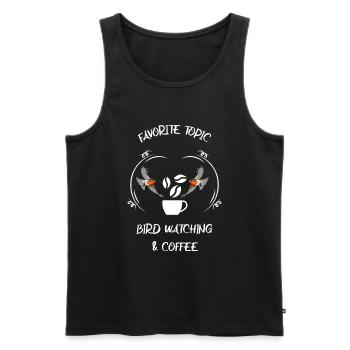 Bird Watching Bird Watching Birding Coffee - Men's Premium Organic Tank Top - black - Front - Michal (187cm)