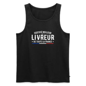Certified Best Delivery Man in All of France - Men's Premium Organic Tank Top - black - Front - Michal (187cm)