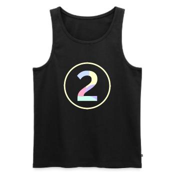 Pastel "Two" 2 - ApriNoeScor - Men's Premium Organic Tank Top - black - Front - AI Model Male 178 light (178cm)