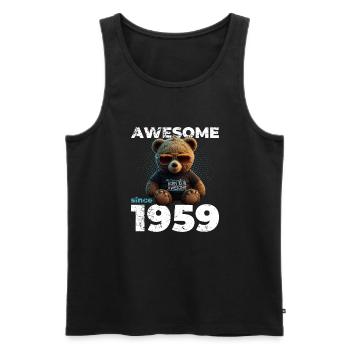 65th Birthday Original 1959 Vintage 1959 Bear Cute - Men's Premium Organic Tank Top - black - Front - Michal (187cm)