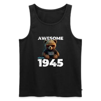 80th Birthday Original 1945 Vintage 1945 Bear Cute - Men's Premium Organic Tank Top - black - Front - Michal (187cm)