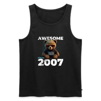 18th Birthday Original 2007 Vintage 2007 Bear Cute - Men's Premium Organic Tank Top - black - Front - Michal (187cm)