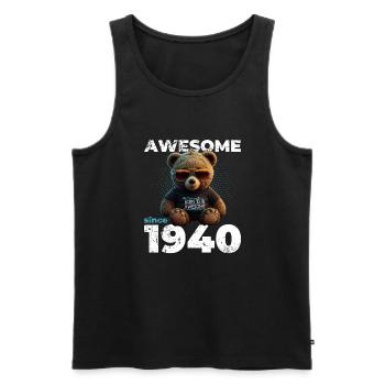 85th Birthday Original 1940's Vintage 1940's Bear Cute - Men's Premium Organic Tank Top - black - Front - Michal (187cm)