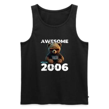 18th Birthday Original 2006 Vintage 2006 Bear Cute - Men's Premium Organic Tank Top - black - Front - Michal (187cm)