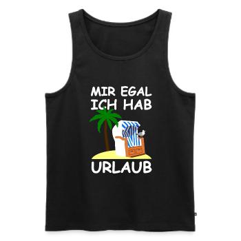 Mir egal ich hab Urlaub - Männer Premium Bio Tank Top - Schwarz - Vorne - Michal (187cm)