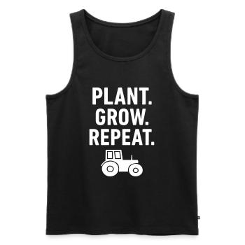 Tracteur agriculteur Planter Recommencer - Débardeur bio Premium Homme - noir - Devant - Michal (187cm)
