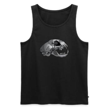 crâne de chat - Débardeur bio Premium Homme - noir - Devant - Michal (187cm)