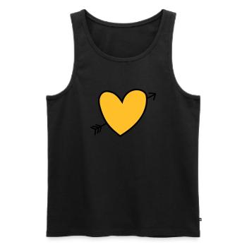Heart - Männer Premium Bio Tank Top - Schwarz - Vorne - Michal (187cm)