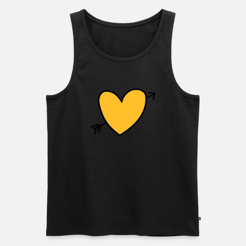 Heart - Männer Premium Bio Tank Top - Schwarz