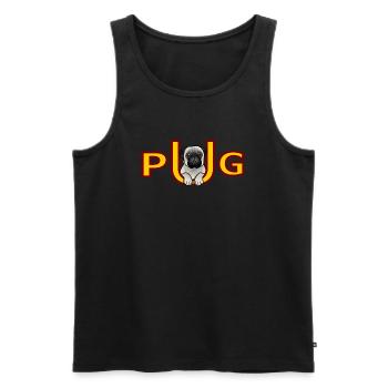 PUG - carlin - Débardeur bio Premium Homme - noir - Devant - AI Model Male 178 light (178cm)
