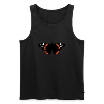Schmetterling (Falter, Admiral, Vanessa Atalanta) - Männer Premium Bio Tank Top - Schwarz - Vorne - AI Model Male 178 light (178cm)