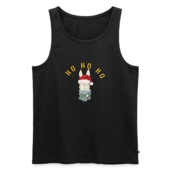 HO HO HO Christmas - Men's Premium Organic Tank Top - black - Front - AI Model Male 178 light (178cm)