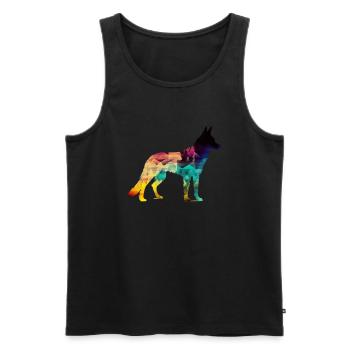 Beautiful dog - colorful dog - Men's Premium Organic Tank Top - black - Front - AI Model Male 178 light (178cm)