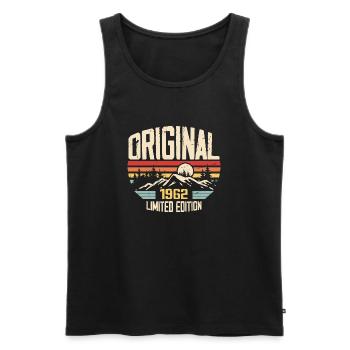 Nostalgisches 1962 Geburtstagsgeschenk 1962 - Männer Premium Bio Tank Top - Schwarz - Vorne - Michal (187cm)
