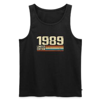 Vintage 1989 Anniversaire Rétro - Né en 1989 - Débardeur bio Premium Homme - noir - Devant - Michal (187cm)