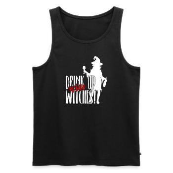Drink up Wine Witches - Halloween - Männer Premium Bio Tank Top - Schwarz - Vorne - Michal (187cm)