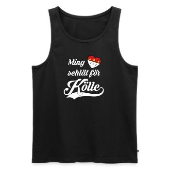 Ming Hätz schlät för Kölle - Herz Wappen - Männer Premium Bio Tank Top - Schwarz - Vorne - Michal (187cm)