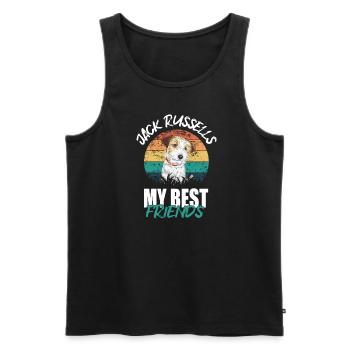 Jack Russell - Men's Premium Organic Tank Top - black - Front - AI Model Male 178 light (178cm)
