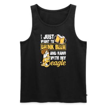 Bier Trinken - Männer Premium Bio Tank Top - Schwarz - Vorne - AI Model Male 178 light (178cm)