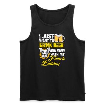 Bier Trinken - Männer Premium Bio Tank Top - Schwarz - Vorne - Michal (187cm)