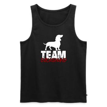 Team Dachshund - Men's Premium Organic Tank Top - black - Front - AI Model Male 178 light (178cm)