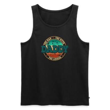 Papa The Legend - Men's Premium Organic Tank Top - black - Front - Michal (187cm)