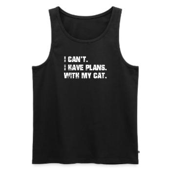 I have plans. With my cat. - Men's Premium Organic Tank Top - black - Front - Michal (187cm)