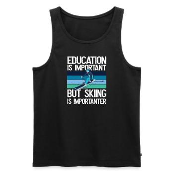 Bildung Ist Wichtig, Aber Ski Ist wichtiger - Männer Premium Bio Tank Top - Schwarz - Vorne - AI Model Male 178 light (178cm)