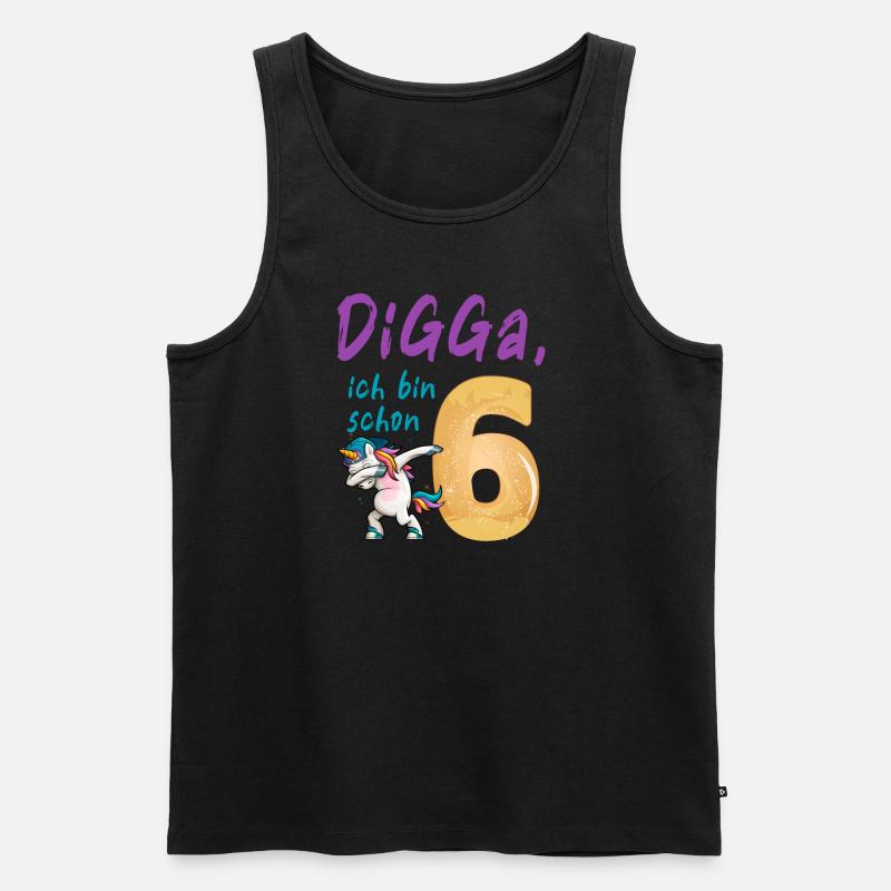 DIGGA, ich bin schon 6 - Männer Premium Bio Tank Top - Schwarz