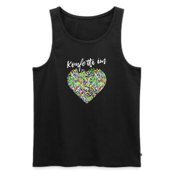 Karneval Kostüm Konfetti Herz - Männer Premium Bio Tank Top - Schwarz - Vorne - Michal (187cm)