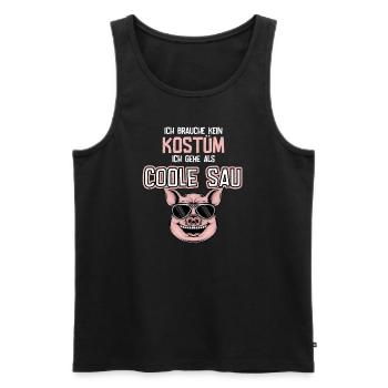 Karneval Kostüm coole geile Sau - Männer Premium Bio Tank Top - Schwarz - Vorne - Michal (187cm)