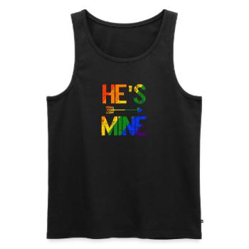 L’amour LGBTQ. Il est à moi - Débardeur bio Premium Homme - noir - Devant - AI Model Male 178 light (178cm)