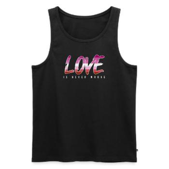 L’amour LGBTQ n’est jamais faux - Débardeur bio Premium Homme - noir - Devant - AI Model Male 178 light (178cm)