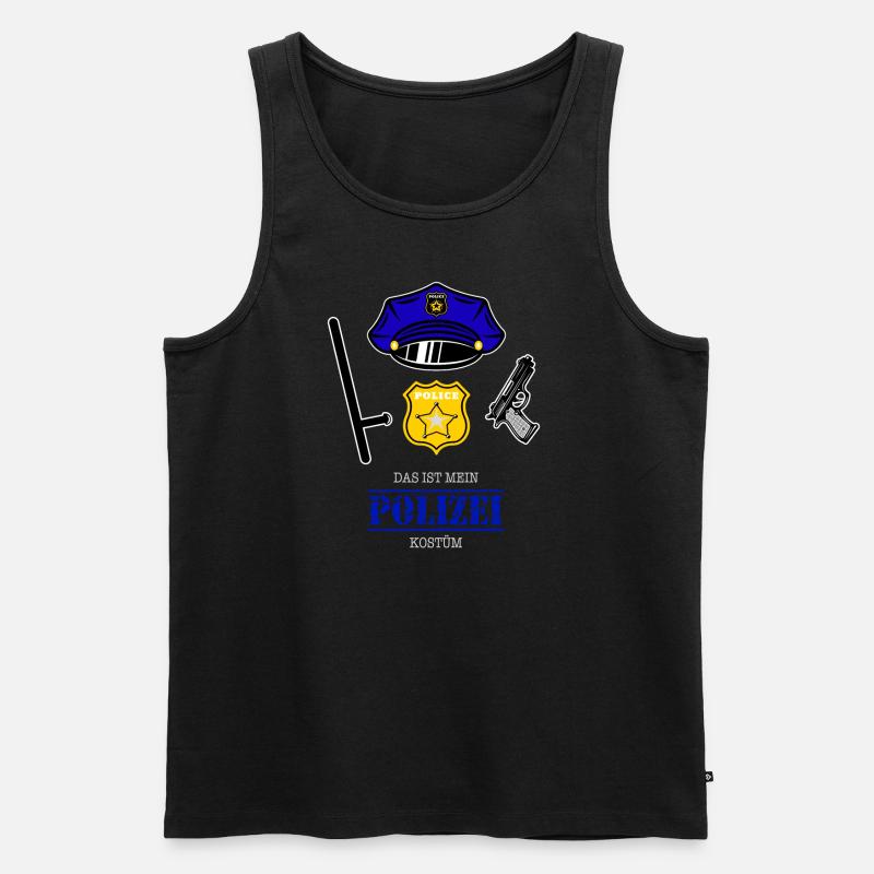 Karneval Kostüm Polizei - Männer Premium Bio Tank Top - Schwarz