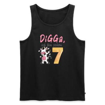 DIGGA, ich bin schon 7 - Männer Premium Bio Tank Top - Schwarz - Vorne - AI Model Male 178 light (178cm)