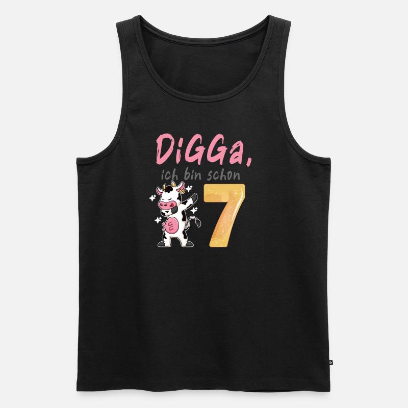 DIGGA, ich bin schon 7 - Männer Premium Bio Tank Top - Schwarz