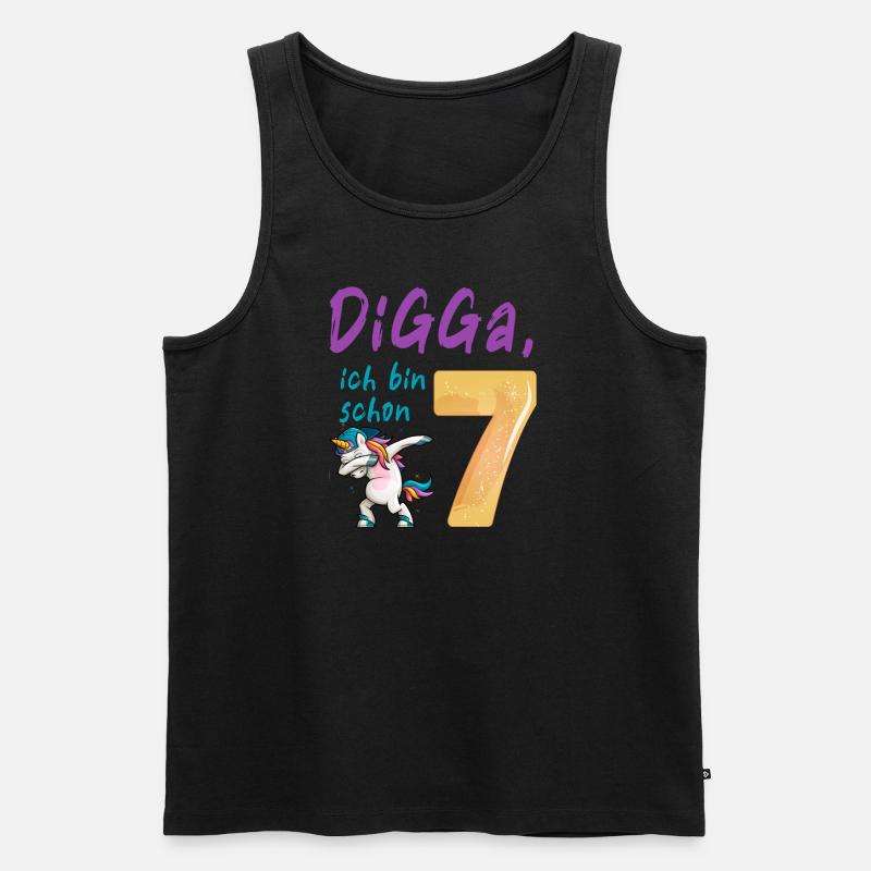 DIGGA, ich bin schon 7 - Männer Premium Bio Tank Top - Schwarz