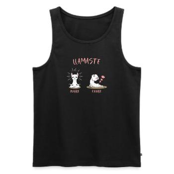Lama Flamingo inhale and exhale Lamaste - Männer Premium Bio Tank Top - Schwarz - Vorne - AI Model Male 178 light (178cm)