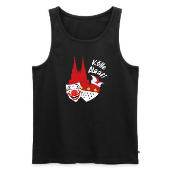 Karneval Kostüm Kölle Alaaf Clown Wappen Dom Köln - Männer Premium Bio Tank Top - Schwarz - Vorne - Michal (187cm)