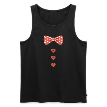 Karneval Kostüm Kölle Alaaf Köln Fliege mit Herz - Männer Premium Bio Tank Top - Schwarz - Vorne - Michal (187cm)